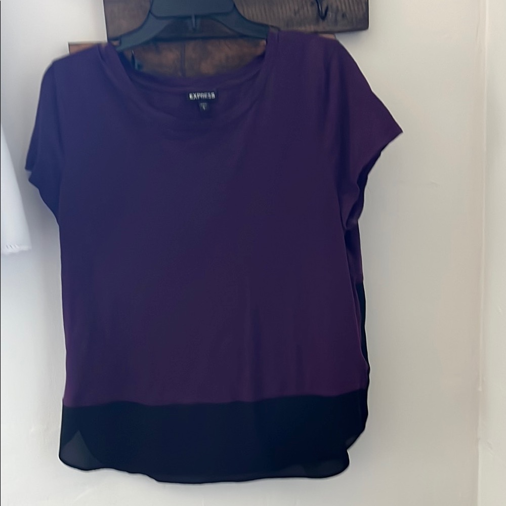 Express Purple and Black Women's Top